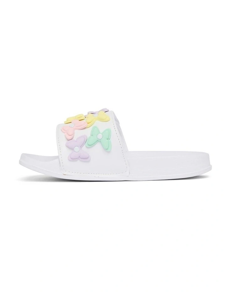 Kenna Butterfly Slide Beach Sandals in White image 2