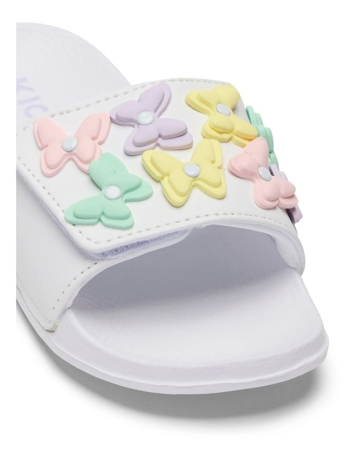 Kenna Butterfly Slide Beach Sandals in White image 4