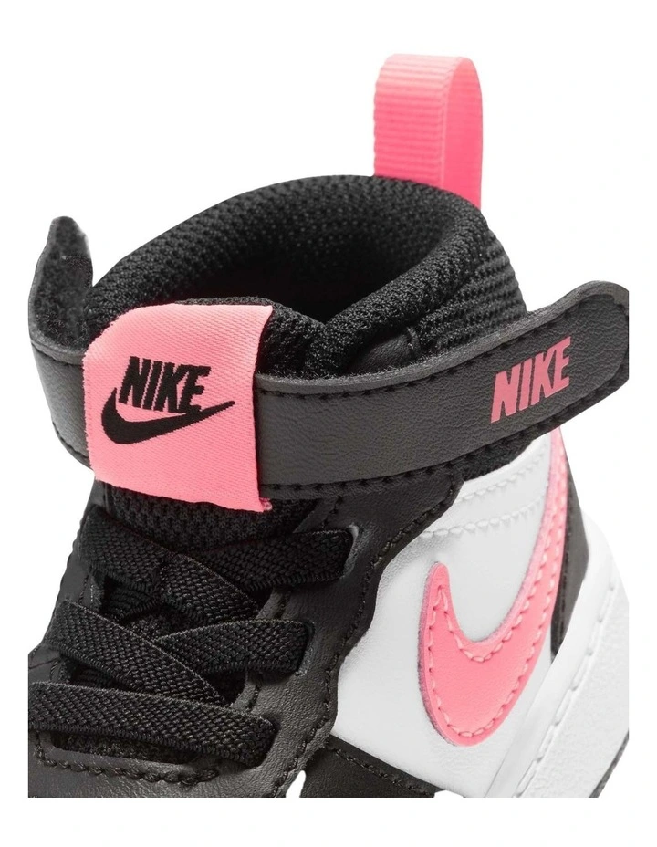 Court Borough Mid 2 Infant Sneakers In Blk/White image 5