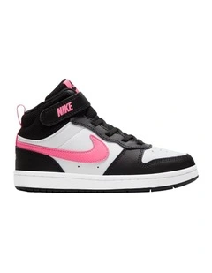 Court Borough Mid 2 Pre-School Sneakers In Blk/White