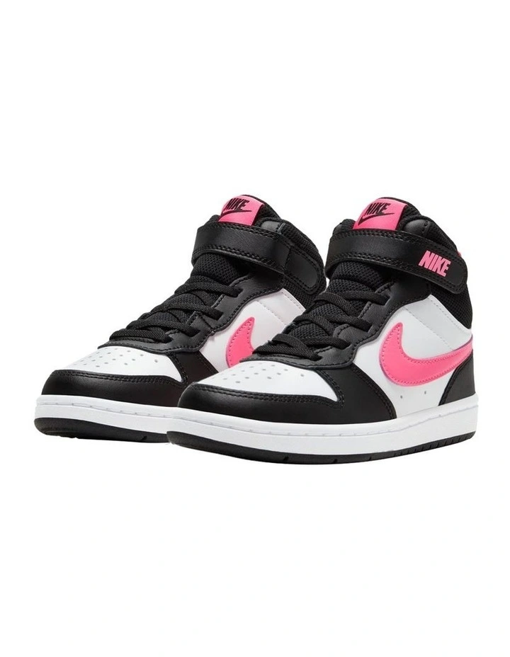 Court Borough Mid 2 Pre-School Sneakers In Blk/White image 4