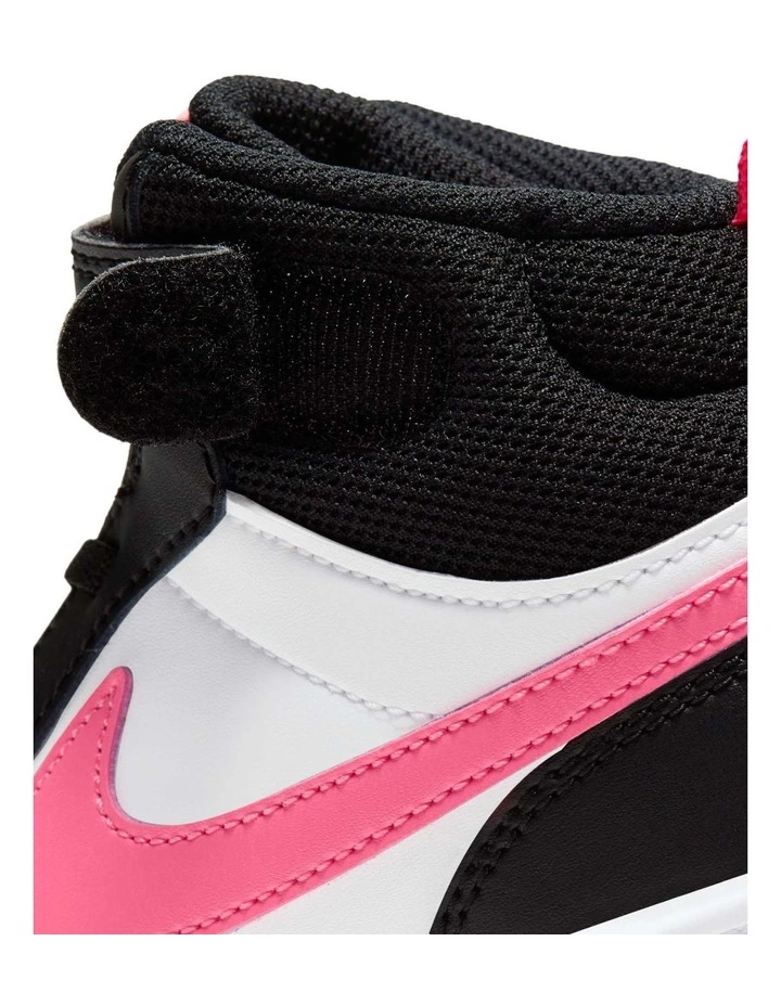 Court Borough Mid 2 Pre-School Sneakers In Blk/White image 5
