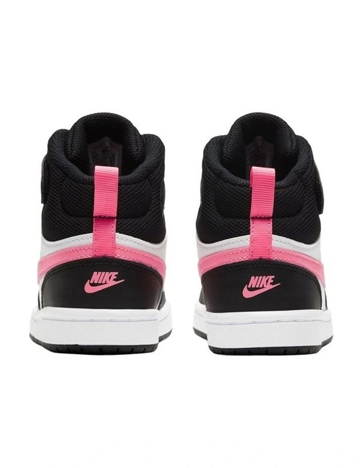 Court Borough Mid 2 Pre-School Sneakers In Blk/White image 6