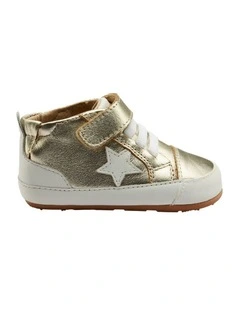 Platinum Bub Prewalker Shoes in Gold