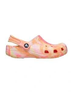 Classic Marbled Clog Beach Sandals in Pale Pink