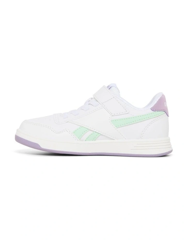 Court Advance Elastic Lace And Top Strap Sneakers In White image 2