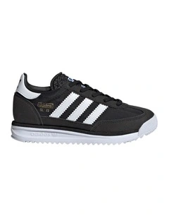 Sl72 Rs Elastic Lace Pre-School Sneakers In Blk/White