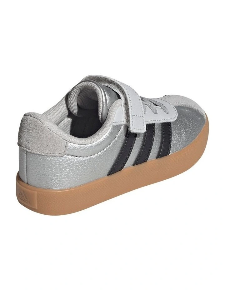 Vl Court 3.0 Self-Fastening Pre-School Sneakers In Silver image 5