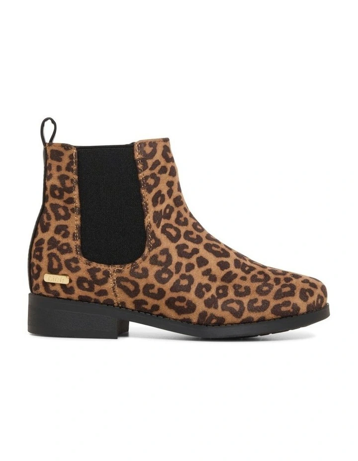 Tiana Black Leopard Boots In Brown image 1
