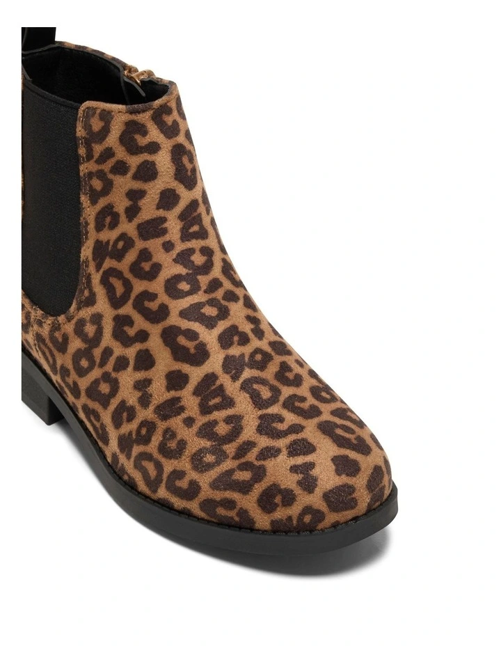 Tiana Black Leopard Boots In Brown image 4