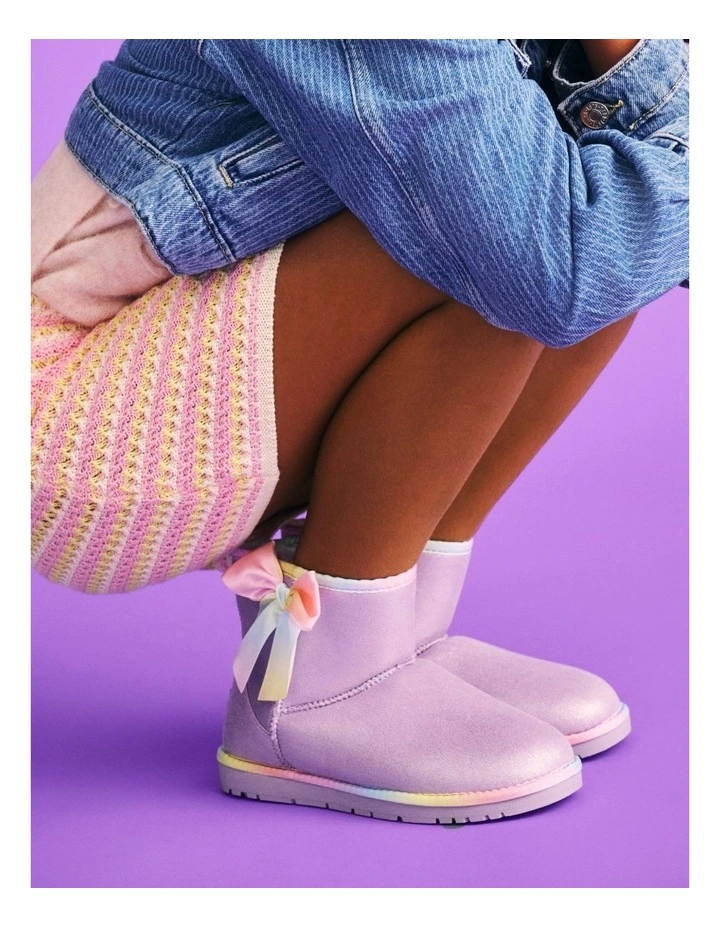 Chilly Low Bow Slippers In Lilac image 2