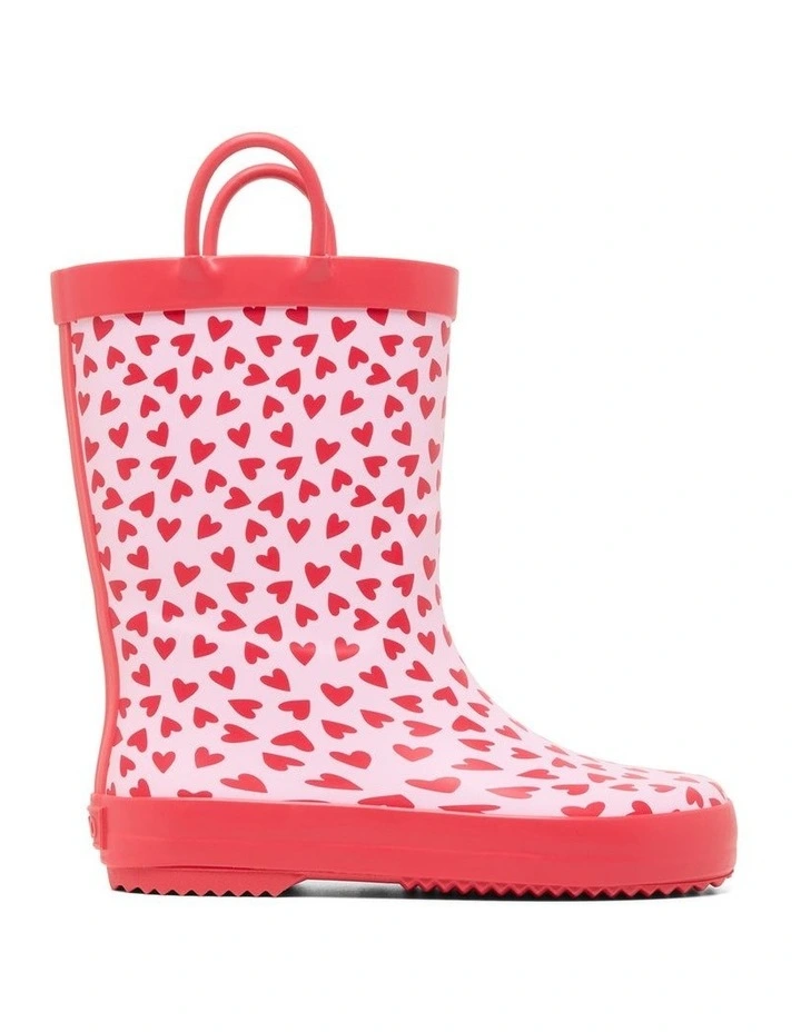 Love Hearts Gumboots In Pink image 1