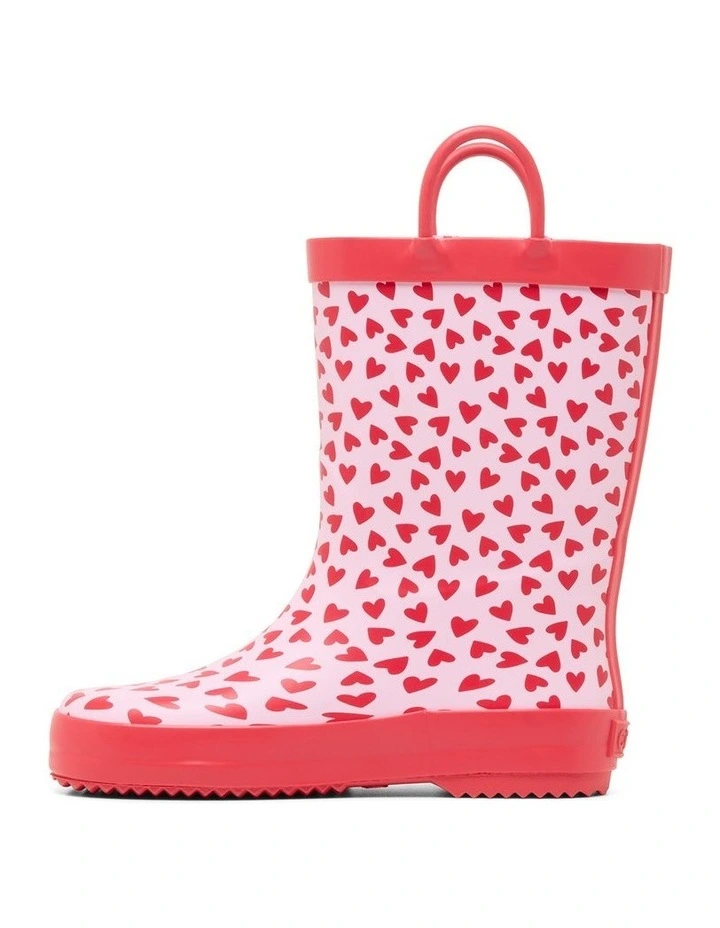 Love Hearts Gumboots In Pink image 2