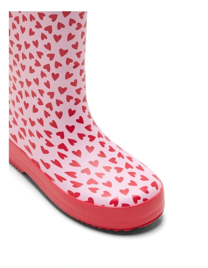 Love Hearts Gumboots In Pink image 4
