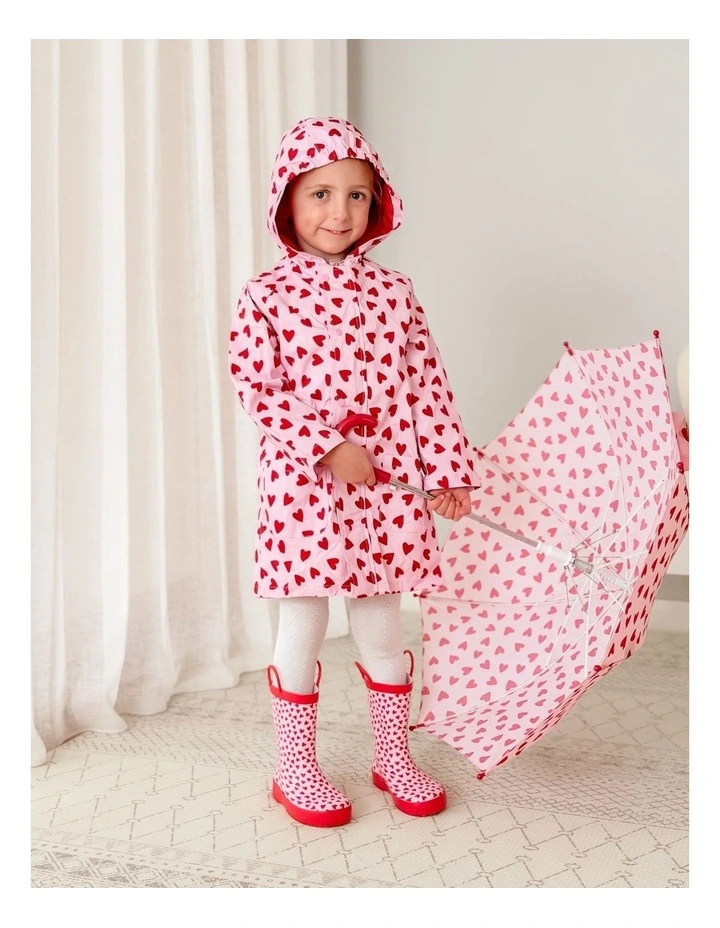 Love Hearts Gumboots In Pink image 5