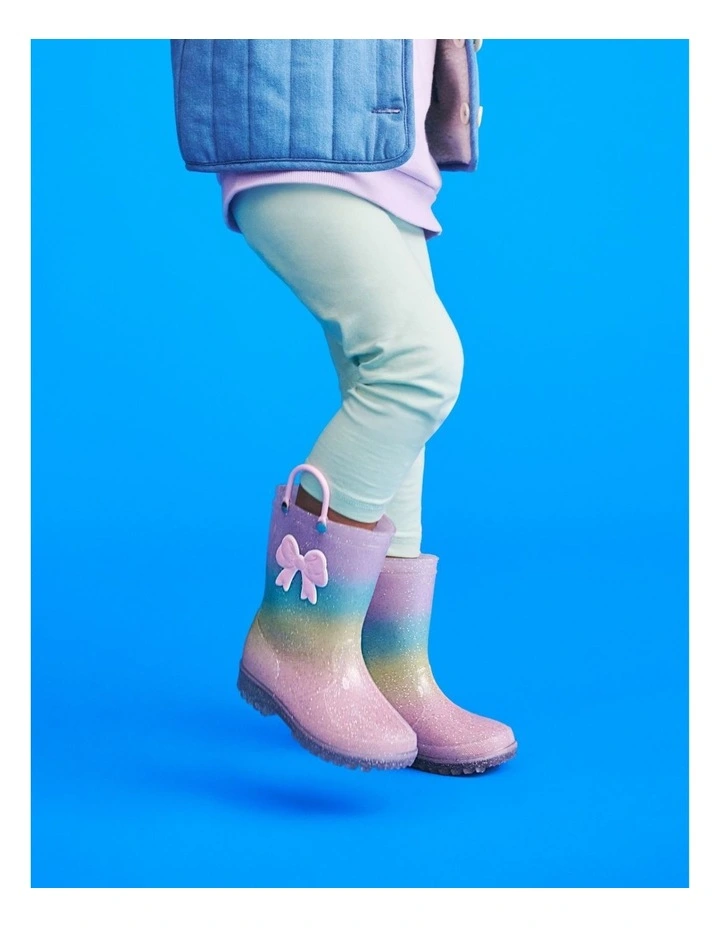 Calli Bow Gumboots In Pink image 5