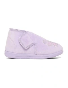 Glitter Bow Slippers in Lilac