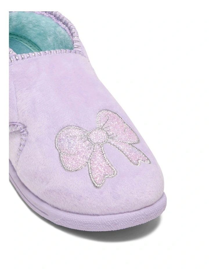 Glitter Bow Slippers in Lilac image 4