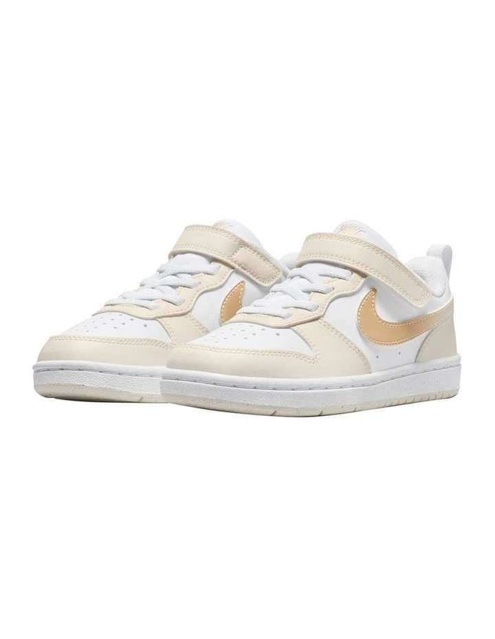 Court Borough Low Bball Pre-School Sneakers In White image 4