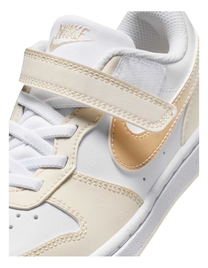 Court Borough Low Bball Pre-School Sneakers In White image 5