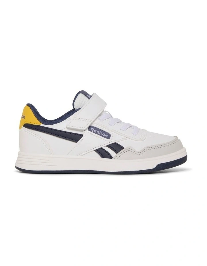 Court Advance Elastic Lace And Top Strap Sneakers In White image 1