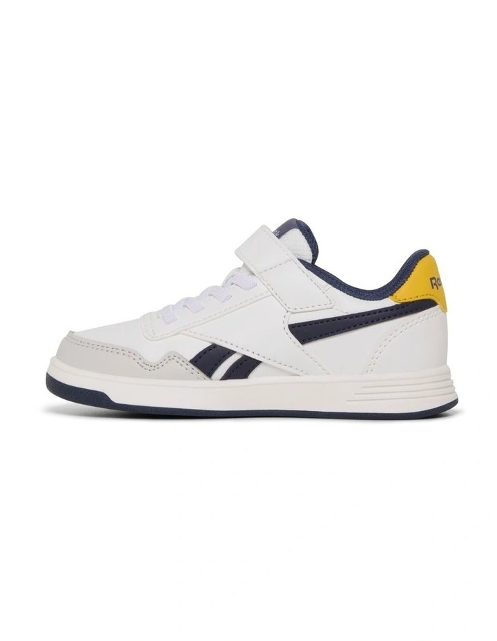 Court Advance Elastic Lace And Top Strap Sneakers In White image 2