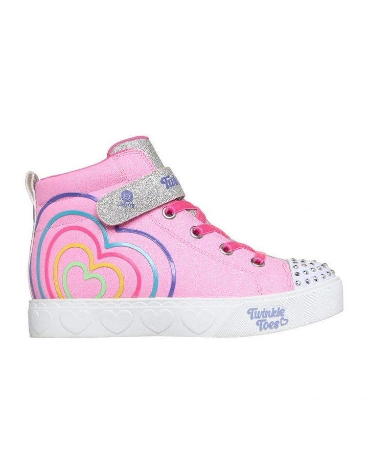 Twinkle Toes Heart Steps High Youth Sneakers In Pink image 1