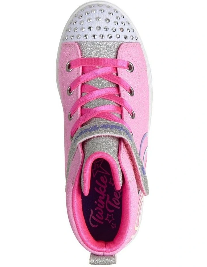 Twinkle Toes Heart Steps High Youth Sneakers In Pink image 3