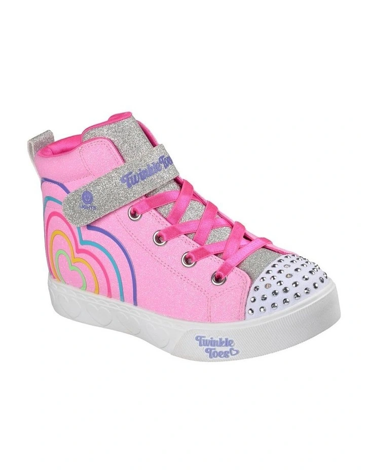 Twinkle Toes Heart Steps High Youth Sneakers In Pink image 4