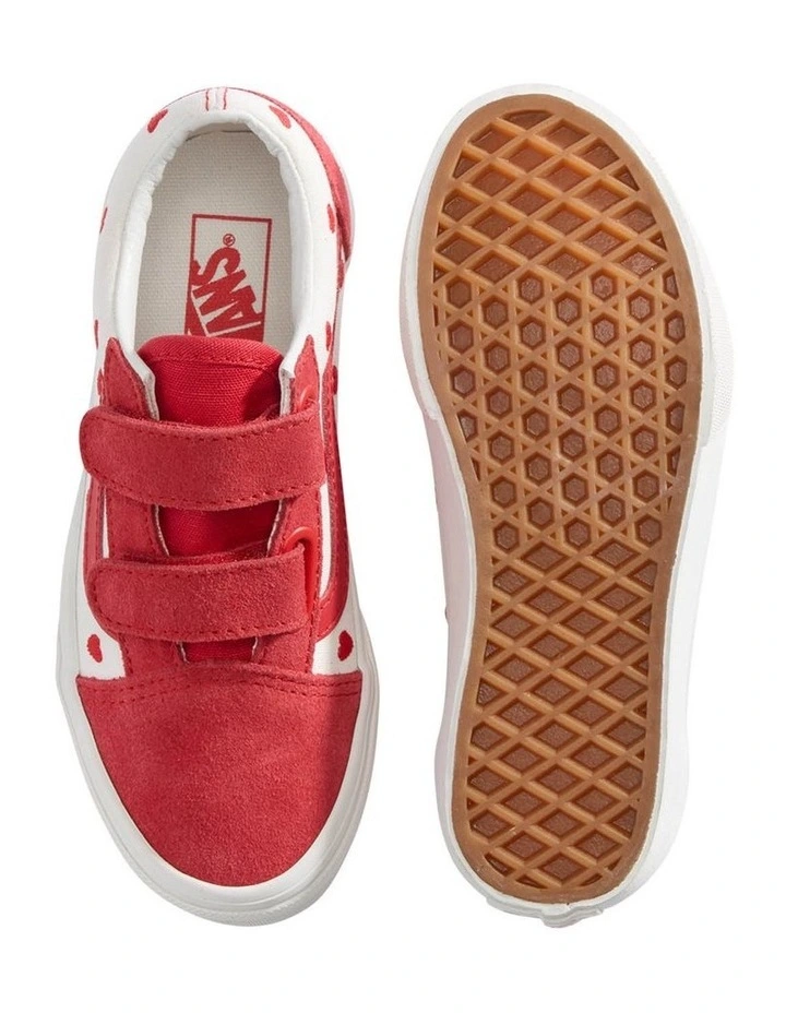 Old Skool V Valentines Youth Sneakers In Red image 3