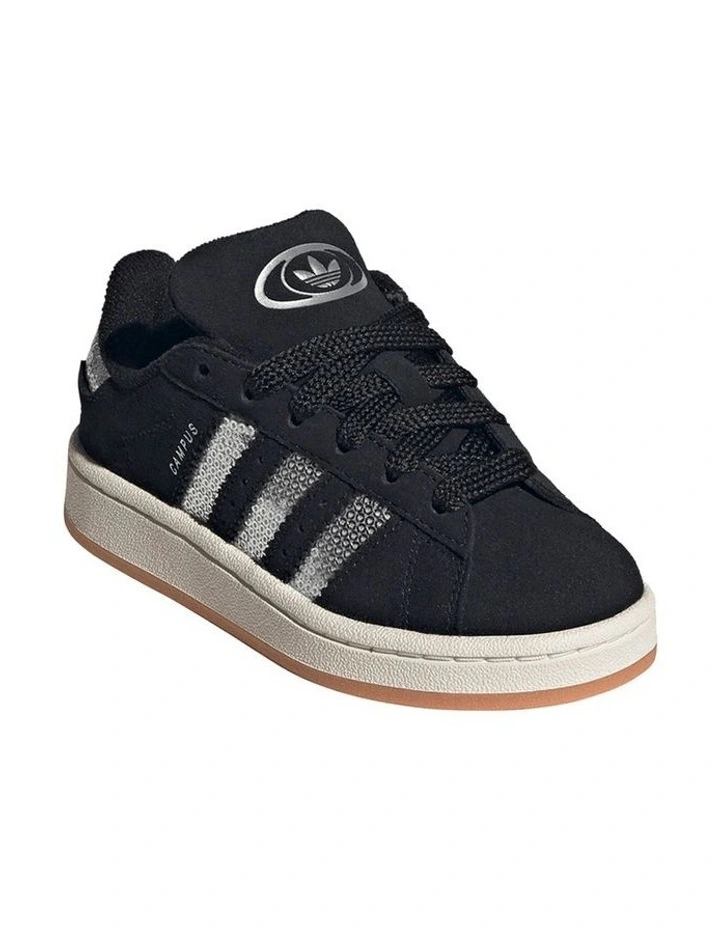 Campus 00S Metallic Sequin Pre-School Sneakers in Black/White image 4