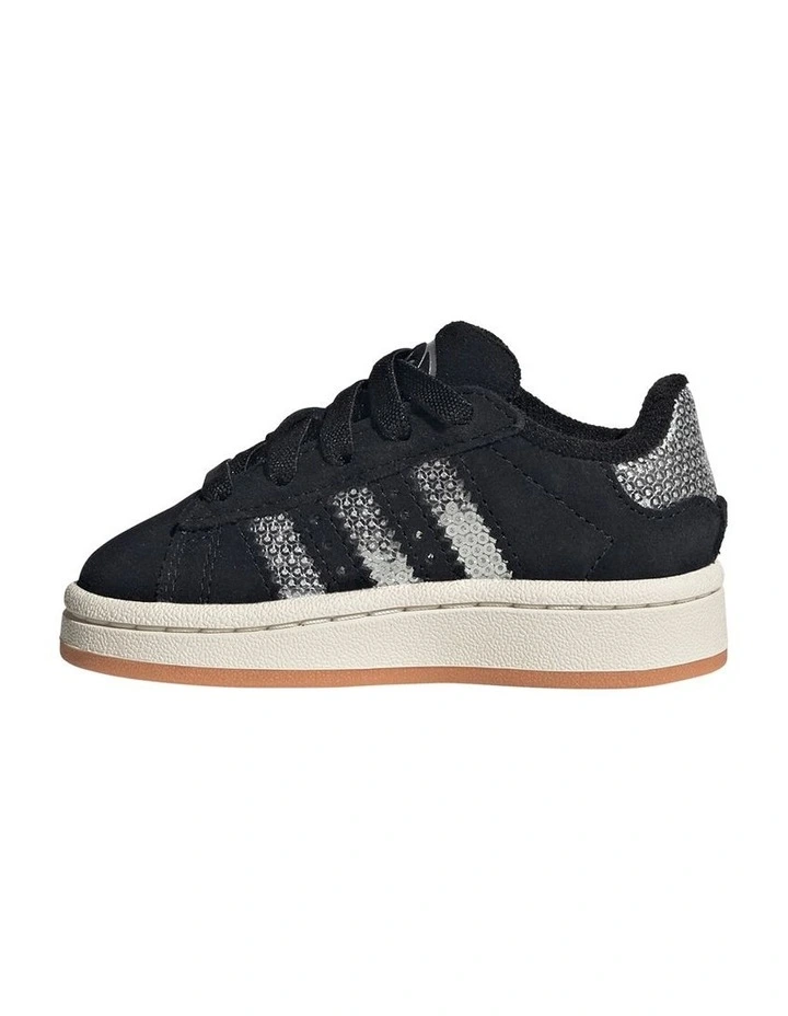 Campus 00S Sequin Metallic Infant Sneakers in Black/White image 2