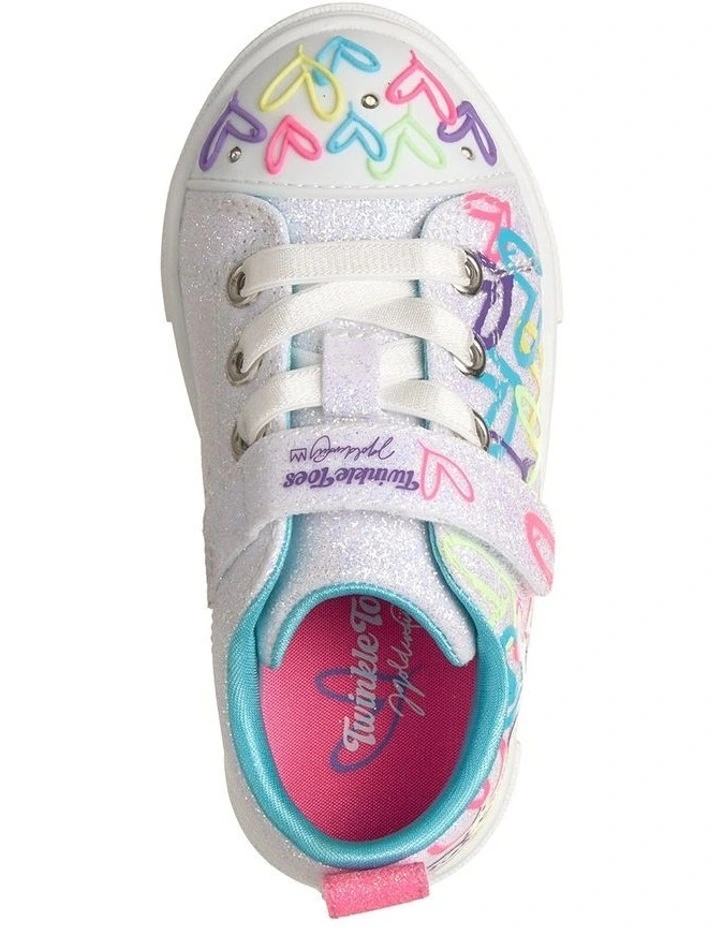 Twinkle Toes Sparks Love Medley Infant Sneakers In White image 3