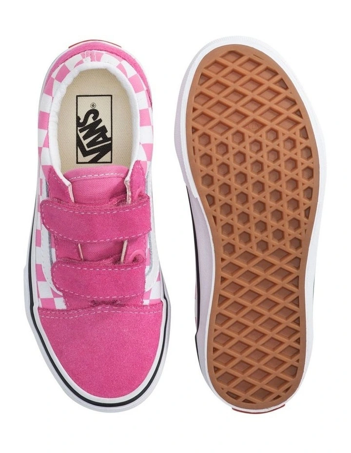 Old Skool V Check Youth Sneakers In Pink image 1