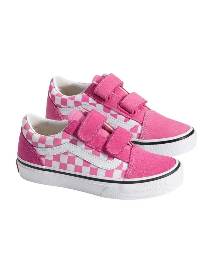 Old Skool V Check Youth Sneakers In Pink image 2