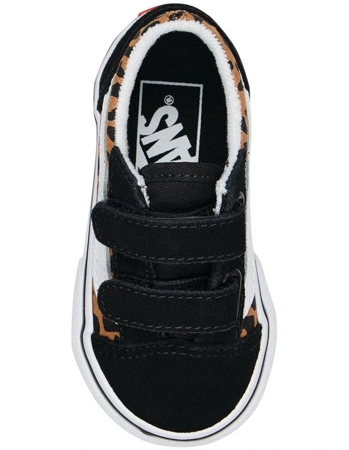 Old Skool V Leopard Infant Sneakers In Black image 2