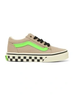 Old Skool Glow Youth Sneakers in Olive