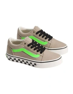 Old Skool Glow Youth Sneakers In Olive