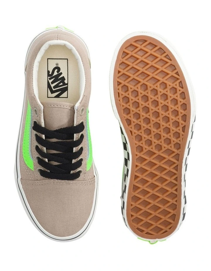 Old Skool Glow Youth Sneakers In Olive image 2