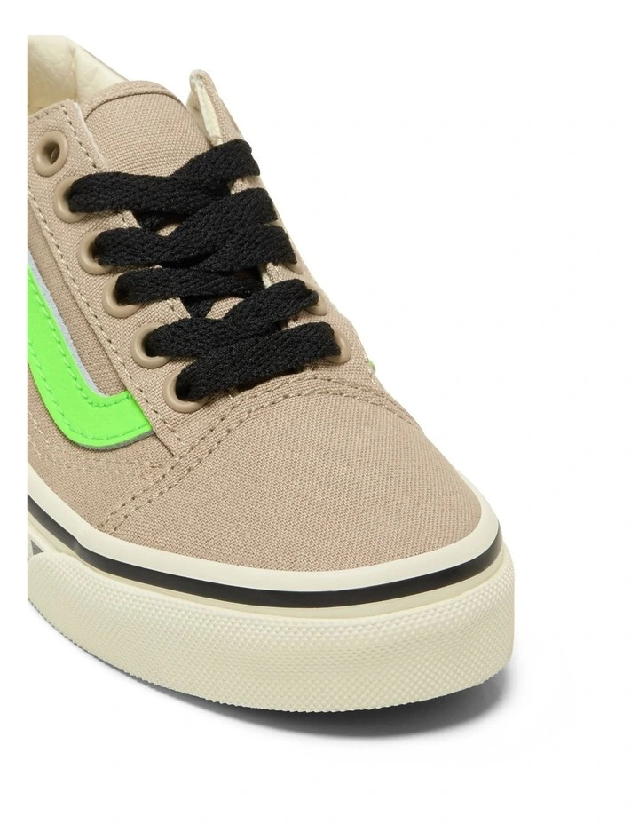 Old Skool Glow Youth Sneakers in Olive image 3