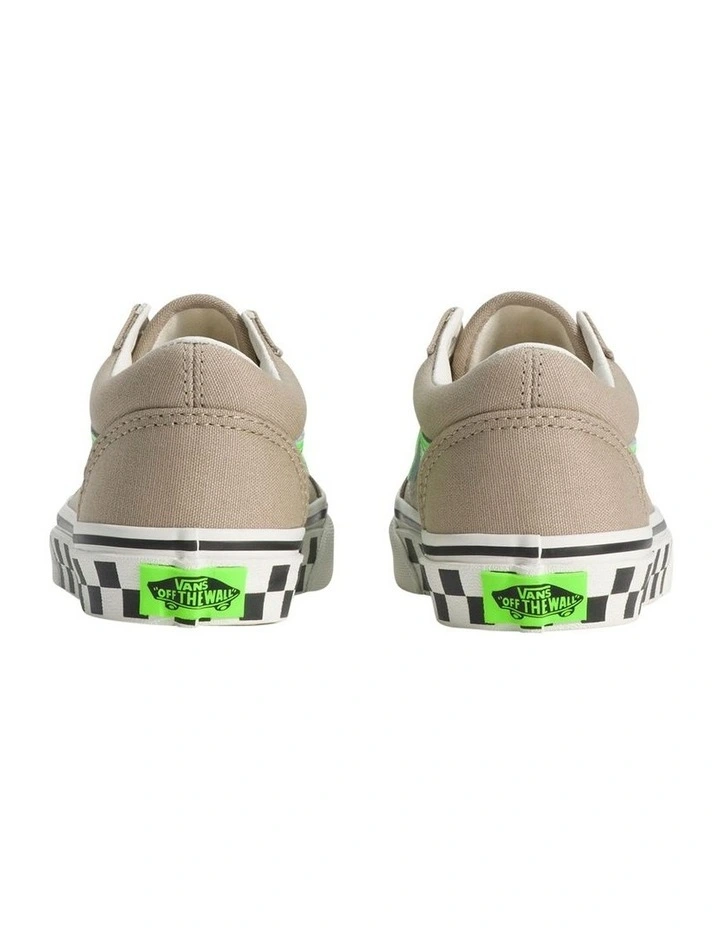 Old Skool Glow Youth Sneakers In Olive image 3