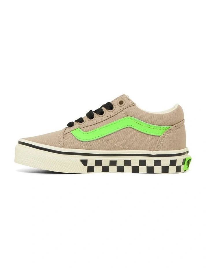 Old Skool Glow Youth Sneakers in Olive image 4