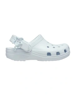 Classic Buckle Clog Youth Beach Sandals in Dusty Blue