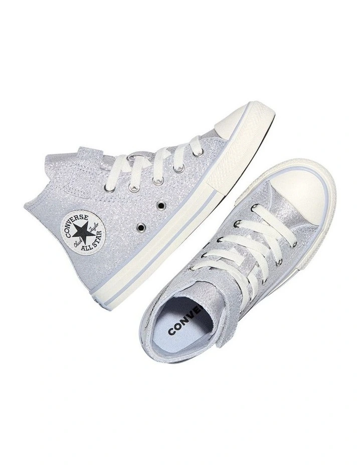 Chuck Taylor All Star Canvas Shimmer Hi Youth Sneakers In Light Purple image 3