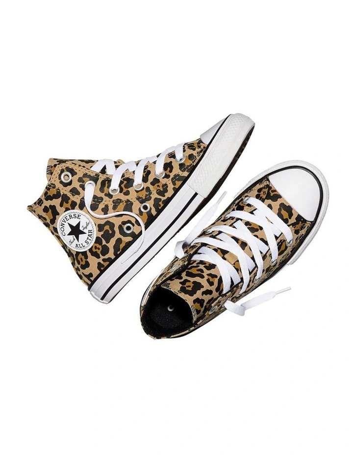 Chuck Taylor All Star Leopard Hi Youth Sneakers In Brown image 3