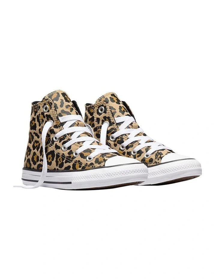 Chuck Taylor All Star Leopard Hi Youth Sneakers In Brown image 4