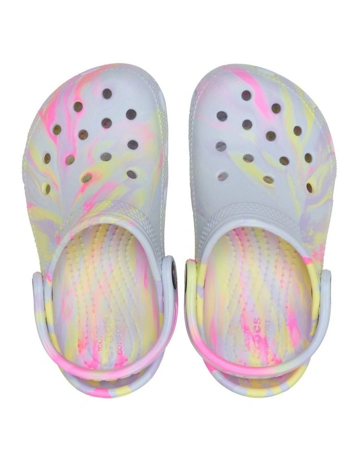 Classic Marbled Clog Youth Beach Sandals In Lt Blue image 3