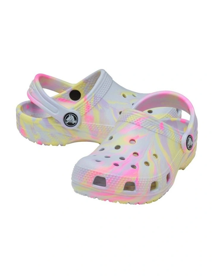 Classic Marbled Clog Youth Beach Sandals In Lt Blue image 4