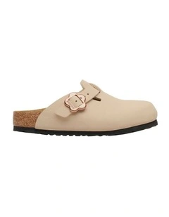 Boston Flower Narrow Sandals In Beige