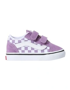 Old Skool V Check Infant Sneakers In Purple